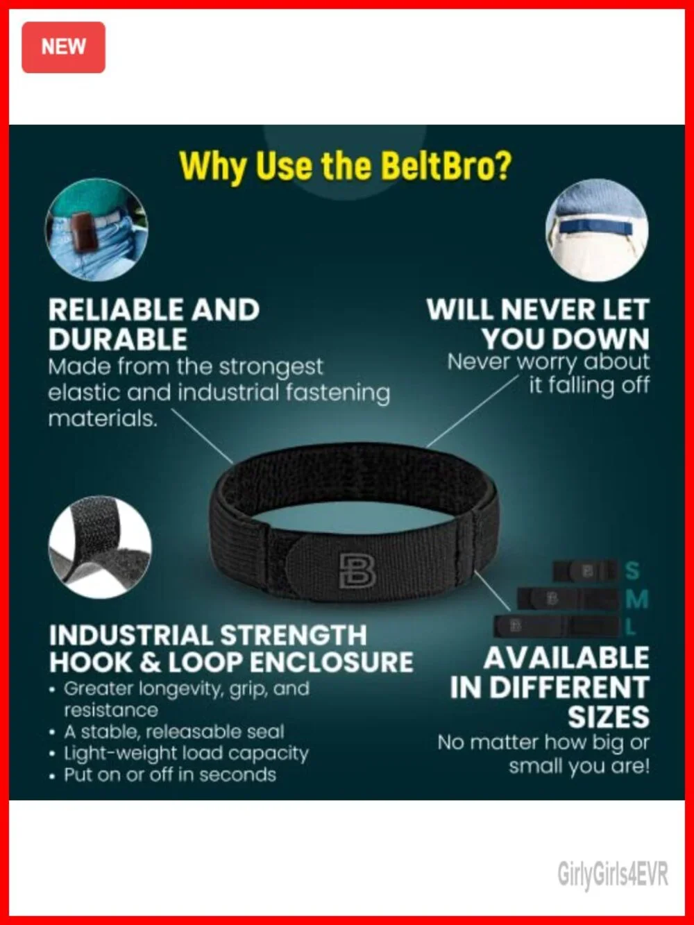 No Buckle Elastic Belt for Women with Belt Loops, 2 Pack, Fits 1 Inch,